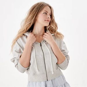 American Eagle AE Cropped Zip Up Hoodie